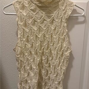 Anthropologie Ivory Textured Top